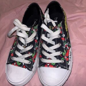 Ed Hardy Black and White Athletic Shoes